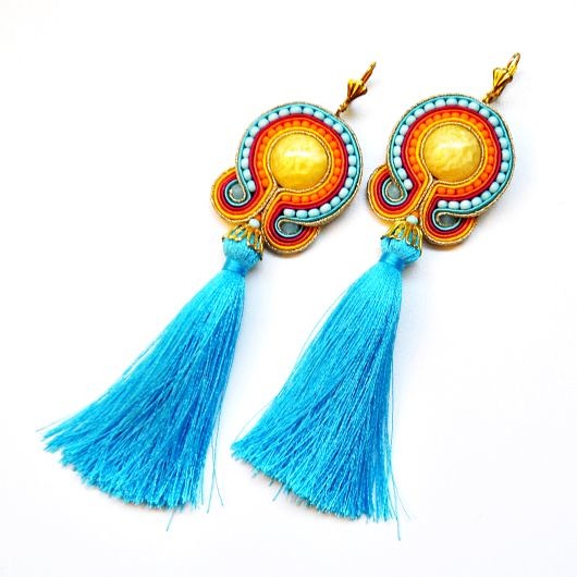 kolczyki soutache Sutaszowe kolczyki MEXICO