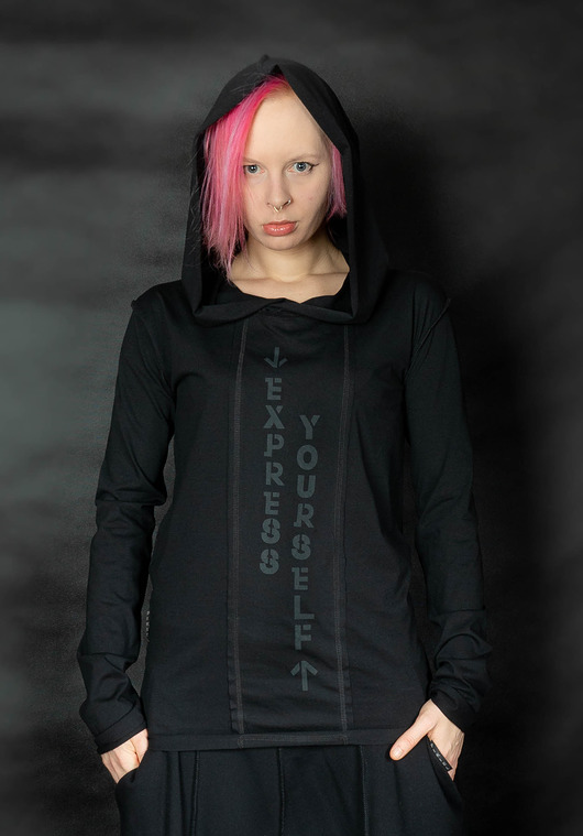 t-shirt damskie Bluzka express yourself z długim rękawem