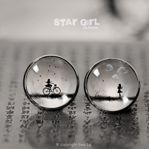 Star Girl Classic-Rower,Obłoki , kolczyki wkręty Ewa Saj Fotografie