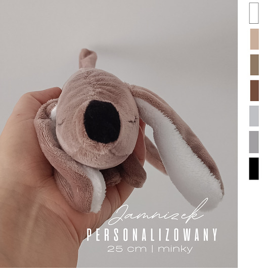 przytulanki dla niemowląt i dzieci Mini piesek - jamnik -pamiątka narodzin, chrztu  haft  prezent
