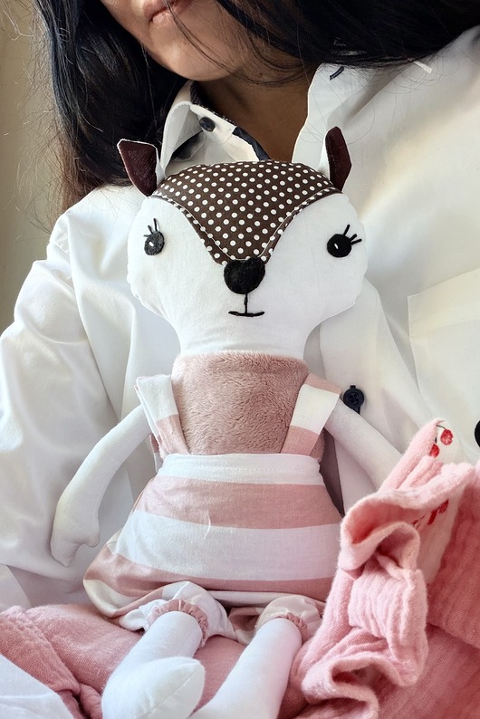 przytulanki dla niemowląt i dzieci Wyjątkowa przytulanka SARENKA  minky HAFT imię dziecka