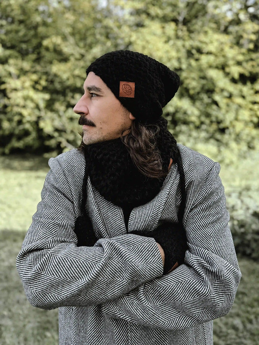 czapki i kapelusze męskie Męska czapka MERINO Explorer Czarny