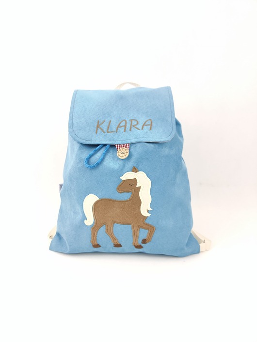 torebki, worki i plecaki dziecięce Plecak z konikiem, personalizowany prezent dla dziecka, plecak z imieniem