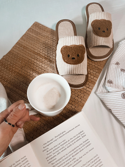 kapcie damskie Kapcie damskie sztruksowe Teddy bear