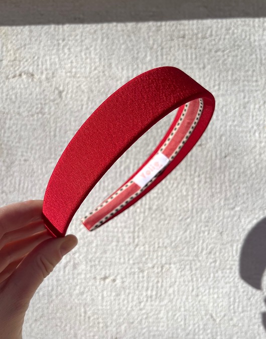 opaski do włosów Czerwona klasyczna płaska opaska do włosów Ally