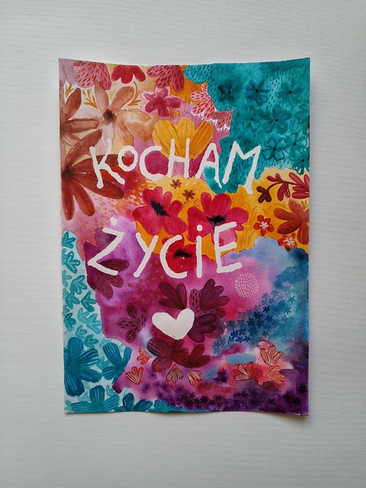 grafiki i ilustracje Afirmacja Kocham życię