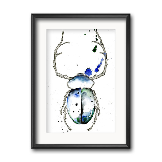 grafiki i ilustracje Żuk z porożem, 30x21cm, A4