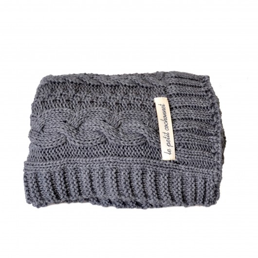 Kocyk wełniany DARK GREY Le petit cochonnet