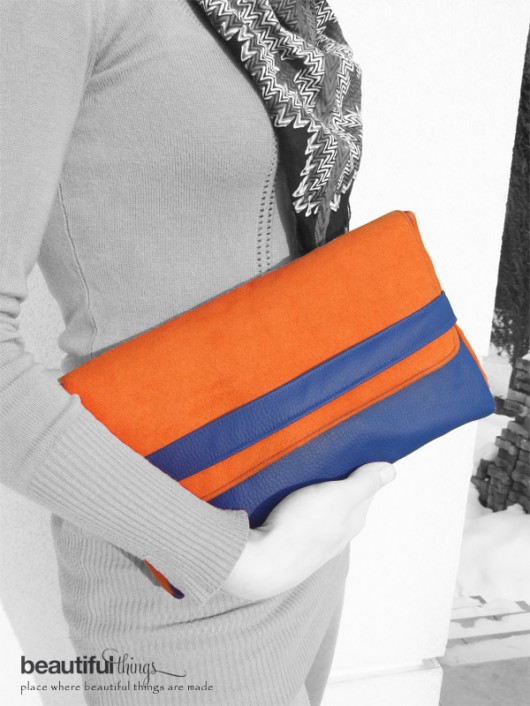 Mini z paskiem blue+orange beautifulthings