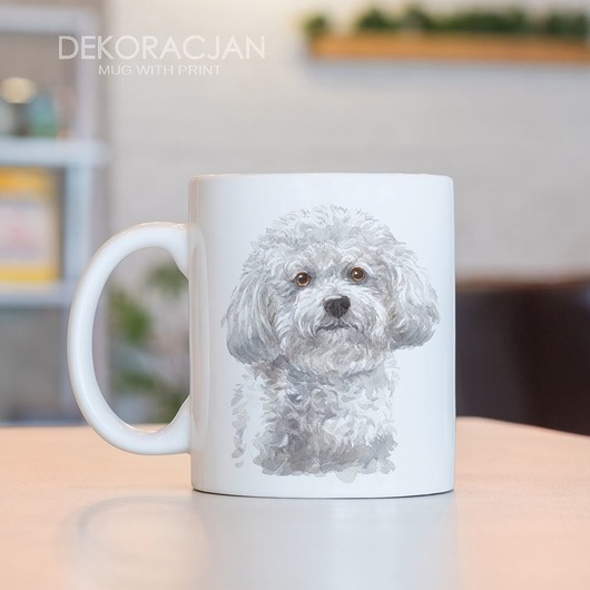 Kubek Z Nadrukiem Pies Bichon Frise Dekoracjan