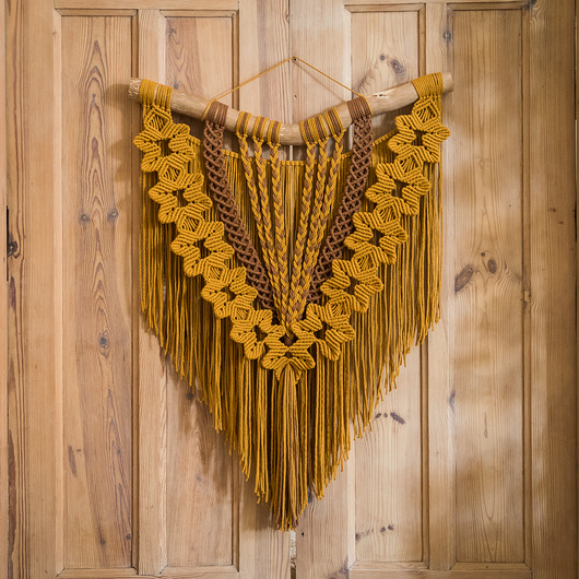 makramy Makrama Sunflower miód/karmel