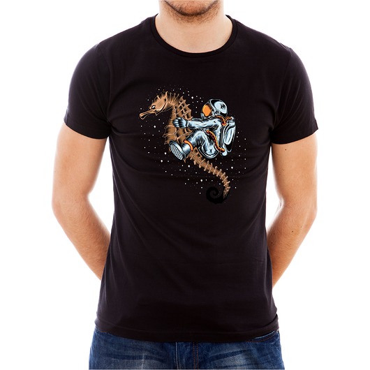 Koszulka  z nadrukiem Space sea horse ART ORGANIC