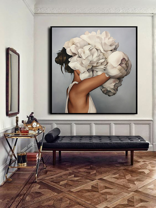 obrazy Kobieta Kwiat - Obraz na płótnie