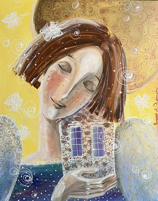 obrazy W tym domu bądź szczęśliwy każdego dnia. Giclee