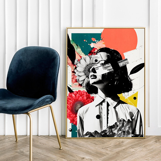 plakaty Plakat Kolaż dziewczyna wersja vintage