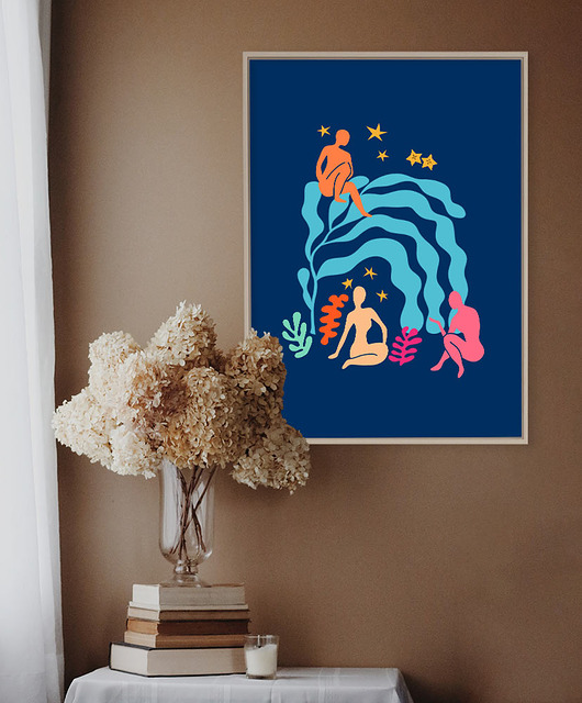 plakaty Plakat Nocny ogród - fine art