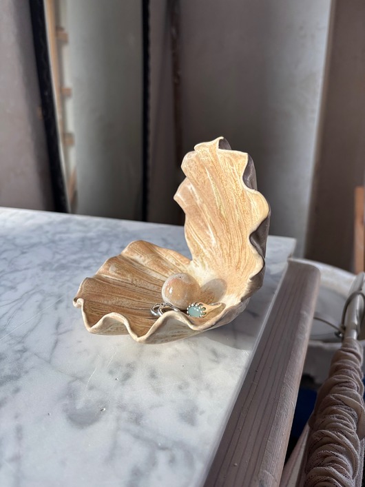 pojemniki na biżuterię Ceramiczna Podstawka na Biżuterię Muszla Skarbiec Wild Sands