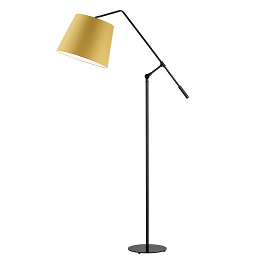 lampy do pokoju dziecka Lampa stojąca na ruchomym ramieniu z musztardowym abażurem FOYA