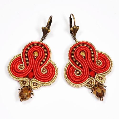 kolczyki soutache Sutaszowe kolczyki RED