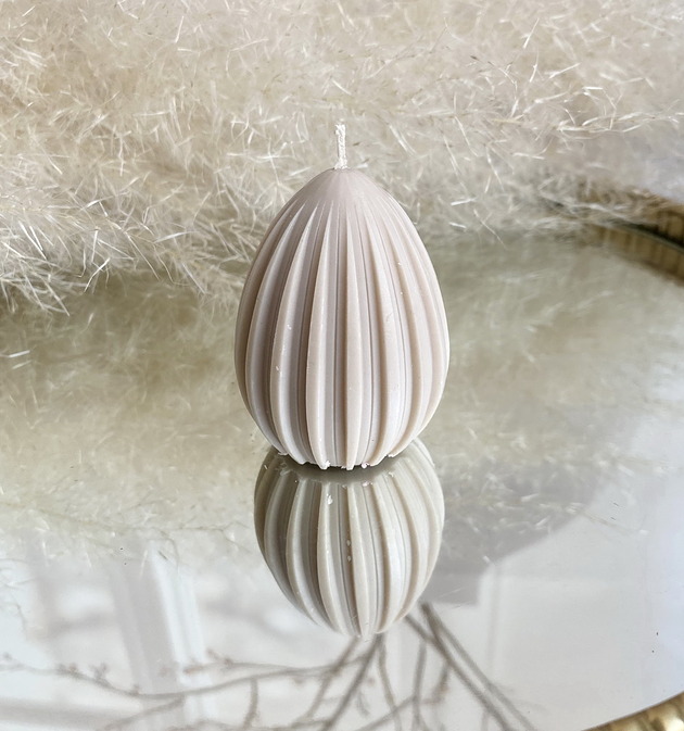 świeczniki i świece Świeca ekologiczna sojowa dekoracyjna jajko wielkanocne jasny brązowy