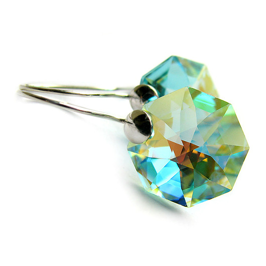 Kolczyki Peridot Blue Octagon Marisella