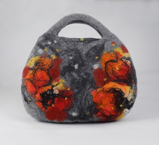 Duża Jedwabnofilcowa Torebka: Living Bag filcant