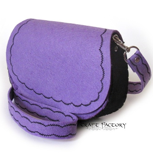 Laces Lavender&Black - mała listonoszka Craft Factory