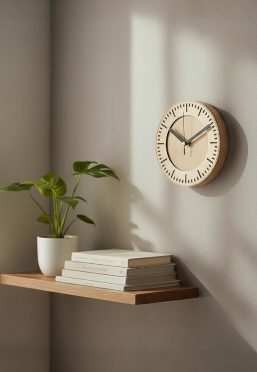 zegary Zegar ścienny z Drewna -  Cichy Mechanizmp