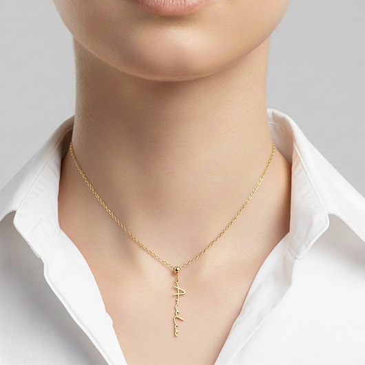 złote naszyjniki Złoty Naszyjniki krawatka z Imieniem napis imię