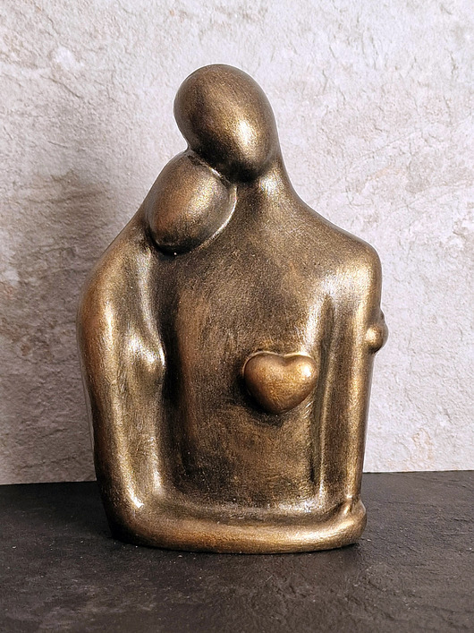 figurki i rzeźby Prezent ślubny Rzeźba z gipsu Jesteś Moim Skarbem złota wys. 12,6 cm