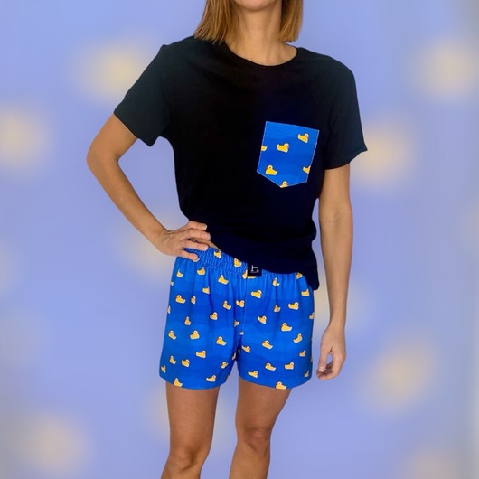 piżamy damskie Spodenki unisex do spania bokserki w kaczki