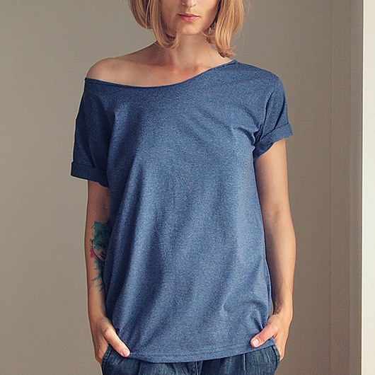 t-shirt damskie Jeans melanż Oversize
