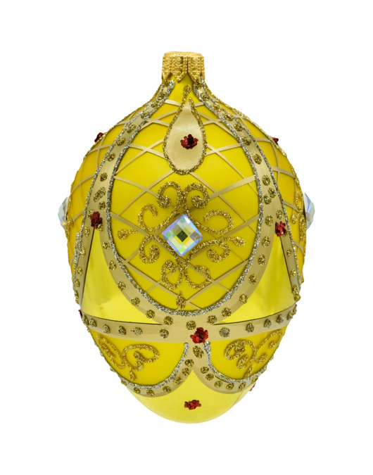 ozdoby choinkowe Bombka choinkowa: Ekskluzywne jajo Faberge z kamieniami: żółte
