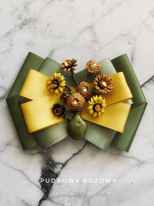 broszki Artystyczna Brosza z niesamowitymi Słonecznikami New