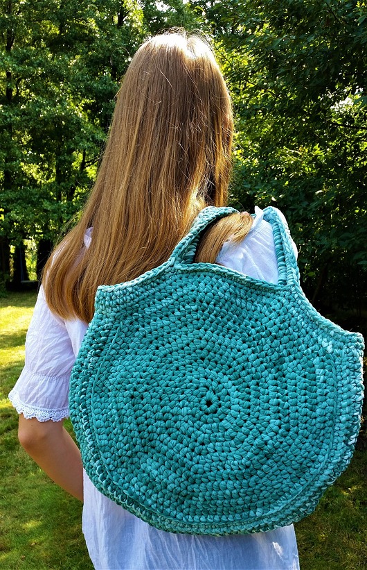 JUST A BAG torba okrągła ciemna zieleń JUST A BAG