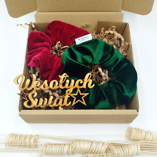 gumki do włosów Zestaw prezentowy frotki Wesołych Świąt