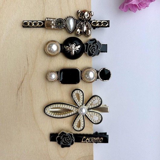 spinki i klamry do włosów Czarne spinki do włosów zestaw