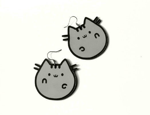 Kolczyki wiszące pusheen the cat grey  Kraina czaru