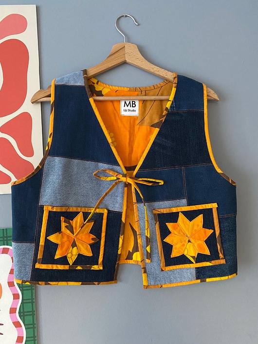 kamizelki damskie Kamizelka patchworkowa rozmiar S