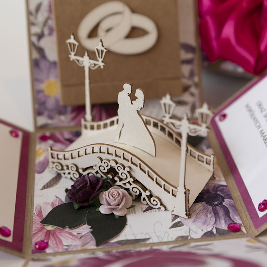 kartki scrapbooking Pamiątka ślubu, exploding box, kartka 3d na wesele