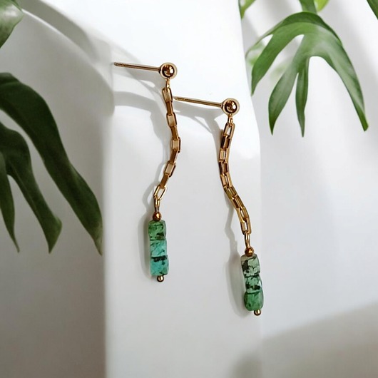 kolczyki z kamieniami LIMITOWANE kolczyki: turkus : long