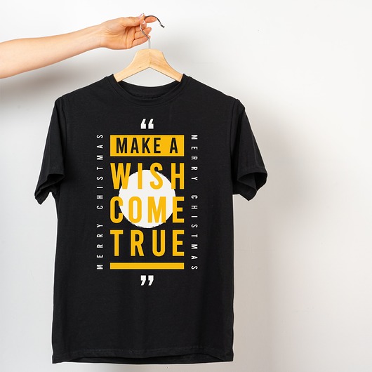 t-shirty męskie Koszulka organiczna z nadrukiem Make a wish