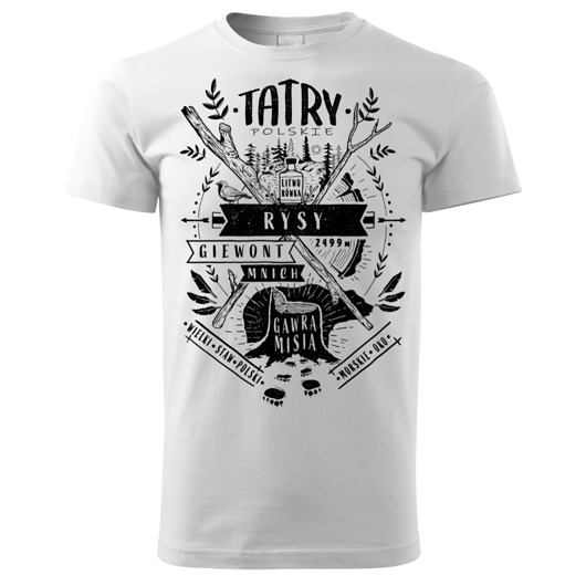 t-shirty męskie Tatra Art - Tatry Polskie koszulka t-shirt biały męski tatromaniak