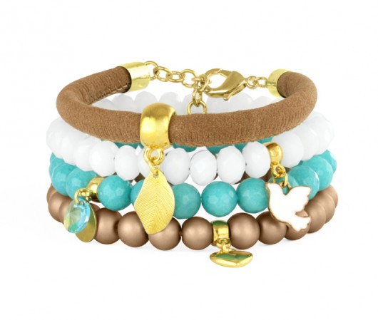 Malibu 4 - turquoise, caramel,gold & moon set. Lavoga