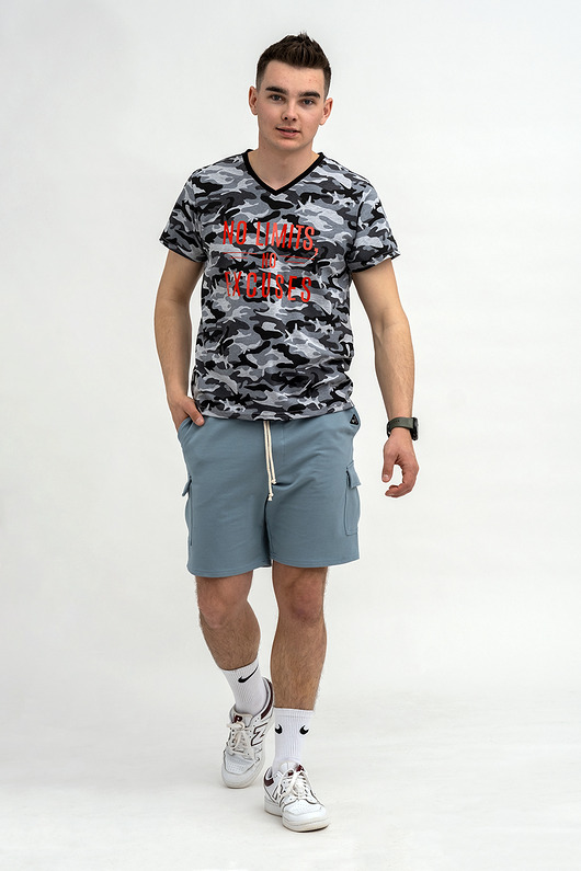 t-shirty męskie T-shirt męski  moro do V z nadrukiem