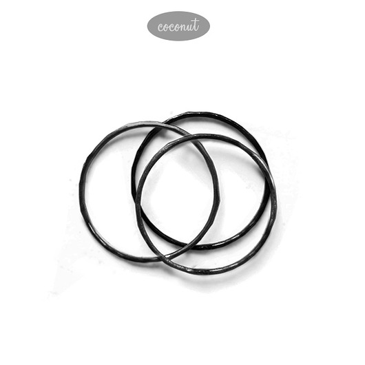 obrączki 3 obrączki SLIM srebro oksydowane ciemne