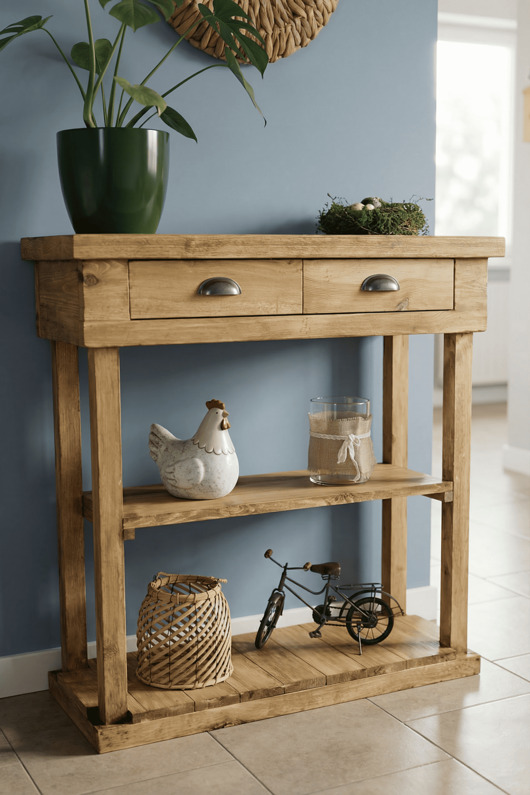 regały Regał Vintage, retro z 2 szufladami