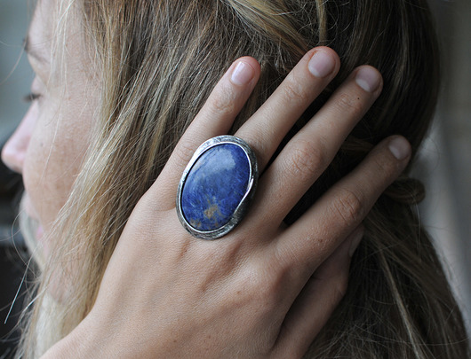 pierścionki - różne Lapis Lazuli, dorodny kamień.