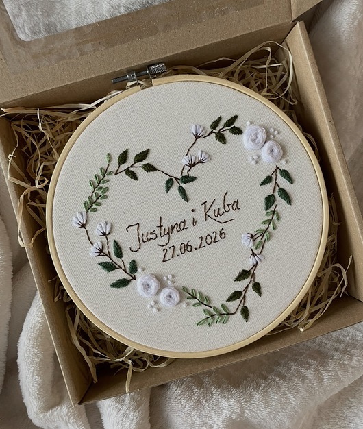 Ślub - inne Tamborek ślubny z haftem ręcznym