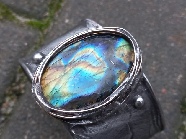 bransoletki wire wrapping Ognista wyspa - bransoletka regulowana